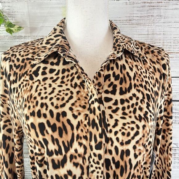 INC International Concepts Dress sz Small Black Brown Maisie Animal Slinky Knee - Picture 5 of 16